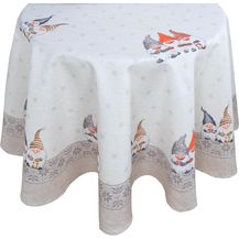 Bild für matches21 HOME & HOBBY Tischdecke Ø 150 cm Tischtuch rund Weihnachten mit lustigen Weihnachtswichteln (1-tlg)