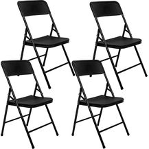 Bild für 4 Klappstühle Gartenstühl in Rattan-Optik Schwarz