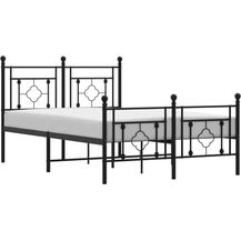 Bild für vidaXL Bettgestell mit Kopf- und Fußteil Metall Schwarz 120x200 cm 374355