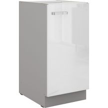 Bild für Unterschrank 40 Bianca Weiß Hochglanz + Grau Küchenzeile Küchenblock Küche