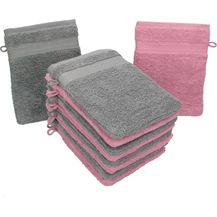 Bild für Betz Waschhandschuh 10 Stück Premium 16x21 cm Farbe altrosa und anthrazit, (10-St)
