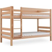 Bubema Malu Kinder Etagenbett / Hochbett, Buche massiv, mit oder ohne Rutsche, natur oder weiß : Ohne Rutsche : Natur lackiert