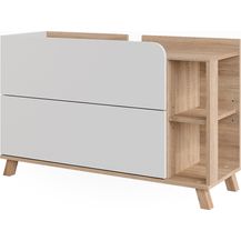 Bild für Waschbeckenunterschrank Karen Sonoma/Weiß 100 x 65 cm mit 2 Schubladen Vicco