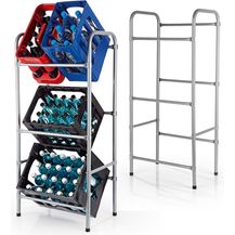 Bild für EASYmaxx Getränkekisten-Regal 110x50x33cm silber Metall 2er-Set für 3 Kisten