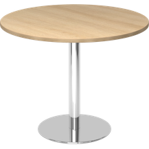 Bild für Besprechungstisch STF10 100cm Ø rund Eiche Gestellfarbe: Chrom