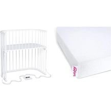 Bild für babybay Boxspring Beistellbett aus massivem Buchenholz/Kinderbett Höhe stufenlos verstellbar & umweltfreundlich/mitwachsendes Babybett & Jersey Spannbetttuch Deluxe Doppelpack