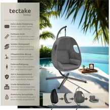 Bild für tectake Hängesessel Schaukelstuhl Anika mit Gestell und Kissen 160kg