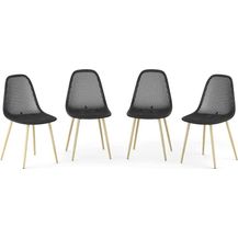 Bild für OK-Living Gartenstuhl Terrassenstuhl Balkonstuhl Joko Schwarz Sitzschale 4er Set