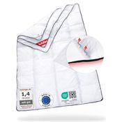 AERO ActiveClima Bettdecke mit innovativer Climabalance®-Technologie | Flauschige Ganzjahresdecke / Steppdecke mit Ventilations- & Klimazonen | Perfekte Sommer- & Winter-Decke | Weiß | 135x200 cm