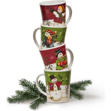 Bild für matches21 HOME & HOBBY Tasse Grosse Weihnachtstassen 4er Set Schneemänner amerikanisch