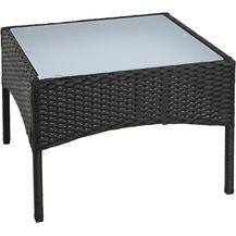 Bild für Polyrattan Beistelltisch Rattan Tisch Gartentisch Balkontisch Garten Möbel Glas