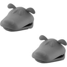 Bild für 2er-Set Mini-Ofenhandschuh Topfhandschuhe Anti-Rutsch Hitzebeständige Silikon Topflappen zum Backen Kochen Grillen 2er-Set Handschuhe mit ofenregalSchutz Grau