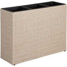 Bild für Hochbeet Polyrattan Blumenkübel Pflanzkübel Rattan Blumentopf Set Beige-Grau