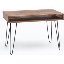 Bild für Wohnling Schreibtisch BAGLI braun 110 x 60 x 76 cm Massiv Holz Laptoptisch Sheesham Natur 