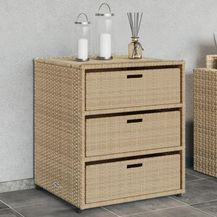 Bild für vidaXL Gartenschrank Beige 55x59x69 cm Poly Rattan 365558