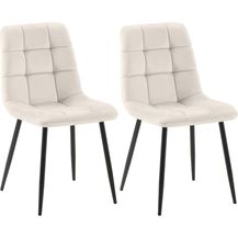 Bild für CLP 2er Set Esszimmerstuhl Tilde gepolstert mit Rückenlehne bis 150 kg belastbar,cremeweiß Samt