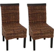 Bild für 2er-Set Esszimmerstuhl Korbstuhl M45 Stuhl Bananengeflecht ~ dunkel