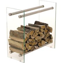 Bild für CLP Kaminholzständer Dacio Klarglas,edelstahl 35x80x60 cm