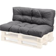 Bild für WEELOV Palettenkissen Sitzkissen Palettenauflagen für Garten und Haus, modernes Design, bequem und funktionell, pflegeleicht, praktisch, dick weich 2er Set, GREY (grau)