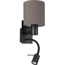 Bild für Eglo 900701 Wandleuchte PASTERI Stahl schwarz LED 1X40W;1X3,8W L:15cm H:38cm mit Wippschalter