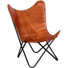 Bild für vidaXL Butterfly-Sessel Braun Echtleder 243728