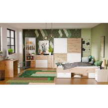 Bild für Komplettset Jugendzimmer CULGOA 2 mit Schwebetürenschrank Artisan Weiß