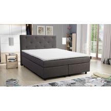 Bild für Boxspringbett 140x200 Hotelbett Bonellfederkern Bett Topper Paxos 2 Chester Grau