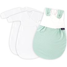 Bild für Träumeland Babyschlafsack LIEBMICH 3tlg. Set Pünktchen mint
