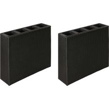 Bild für vidaXL Garten-Hochbeet mit 4 Töpfen 2 Stk. Poly Rattan Schwarz 279082