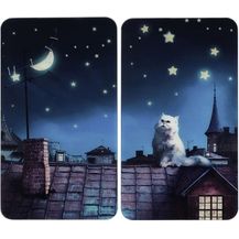 Bild für WENKO Herd-Abdeckplatte Universal Modell Moon Cat, Glas, (Set, 2 tlg)
