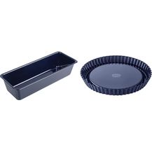 Bild für Dr. Oetker Brotbackform 35 cm Back-Liebe Emaille – 35er Kasten Kastenform in Dunkelblau & Obstkuchenform 28 cm Back-Liebe Emaille – 28er Tortenbodenform in Dunkelblau