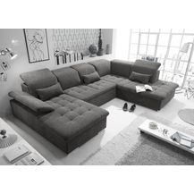 Bild für Couch WAYNE R Sofa Schlafcouch Wohnlandschaft Schlaffunktion braunschwarz U-Form