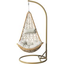 Bild für Hängesessel Boho (Farbe: Braun + Natur / Kissen: Beige)