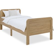 Bild für Komfortbett 90x200 Seniorenbett Höhenverstellbar Holzbett Eiche Einzelbett Hohes Bett Bettgestell