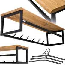 Bild für holz4home® Wandgarderobe Garderobe aus massivem Eichenholz mit Metallrahmen