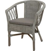 Bild für Krines Home Sessel Stapelbarer Rattansessel Bistro Sessel mit Armlehnen Flechtsessel (Sessel nach Auswahl ohne oder mit Polster)