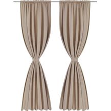 Bild für 2 Stk. Creme Verdunkelungs-Vorhänge mit Schlitzkopf 135 x 245 cm 130374