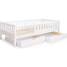 Bild für Ehrenkind Kinderbett mit Rausfallschutz aus massivem Kieferholz, Kinderbett 90x200 cm (zeitlos, hochwertig und auch für ältere Kinder geeignet, aus FSC zertifiziertem Holz)