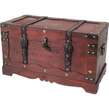 Bild für HMF Schatzkiste Schatztruhe Frankreich aus Holz mit dekorativem Metallschloss