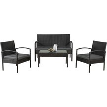 Bild für Juskys Polyrattan Gartenmöbel-Set Trinidad – Balkonmöbel-Set mit Tisch