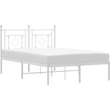 Bild für vidaXL Bettgestell mit Kopfteil Metall Weiß 120x200 cm 374386