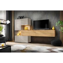 Bild für 99rooms Eryk Wohnwand Beige I Hickory-Oak