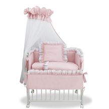 Bild für Royalbabybett 3in1 Beistellbett mit Bettwäsche Rosa Boxspringbett