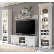 Bild für Wohnwand 4-teilig Hooge in Pinie weiß Landhaus 288 x 207 cm