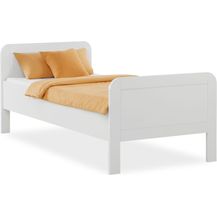 Bild für Komfortbett 90x200 Seniorenbett Höhenverstellbar Holzbett Einzelbett Weiß Hohes Bett Bettgestell