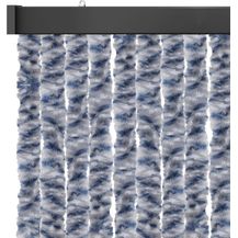 Bild für Flauschvorhang 100x200cm ( Meliert Blau/Weiß/Silber )