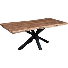 Bild für Baumkantentisch >Forrest< in Akazie / schwarz