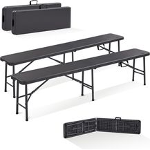 Bild für Arebos Bierzeltgarnitur 2x Bierbank Faltbank Klappbar I Tragegriff, 183 x 28 x 43 cm, Tragkraft max. 150 kg (je Bank)