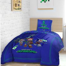 Bild für Minecraft Bettwäsche Set für Jungen Kinderbettwäsche 135x200 80x80 cm Motiv Ores mit Steve und Creeper
