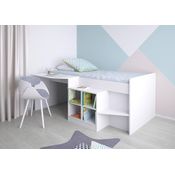 Polini Kids Kinderbett 'Simple 4000' mit Schreibtisch und Regal Weiß